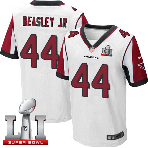Nike Falcons #44 Vic Beasley Jr White Super Bowl LI 51 Men's Stitched NFL Elite Jersey - Click Image to Close
